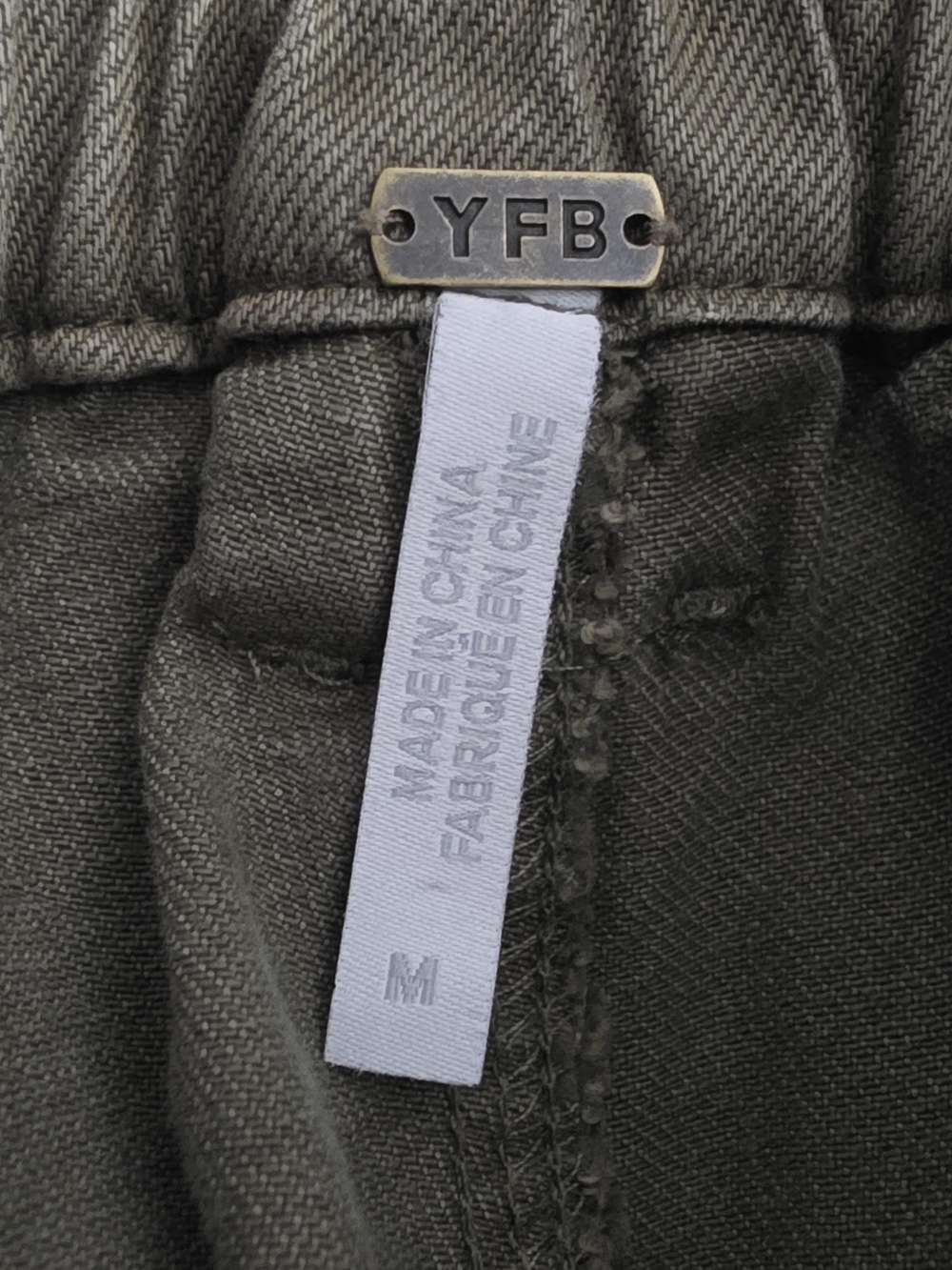 YFB Young Fabulous & Broke Barrel Jean Olive Green Ankle Length Womens Medium - Picture 6 of 7
